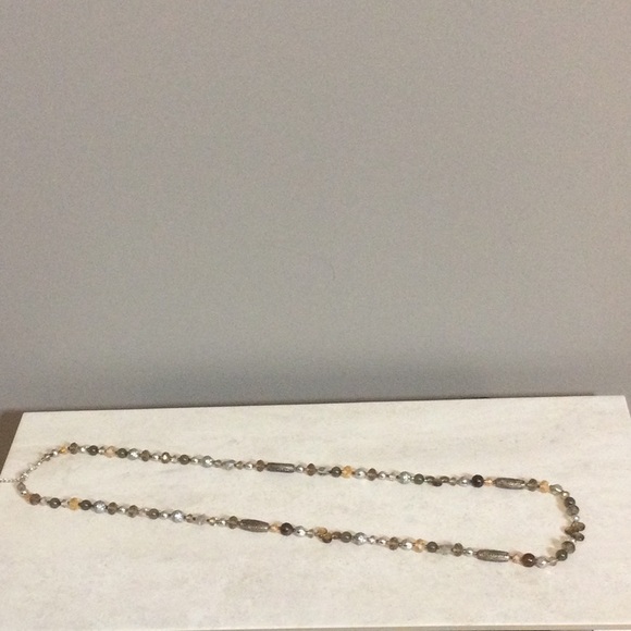 Multi-colored earth tone glass bead 21” necklace - Picture 1 of 8